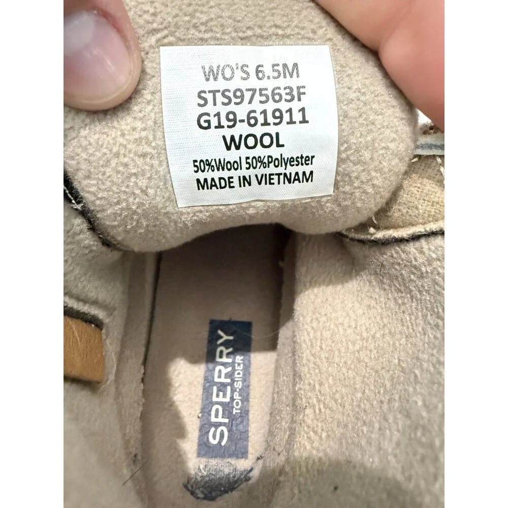 Sperry Saltwater Quilted Wool Duck Boots Cream / Beige Waterproof Women's Sz 6.5